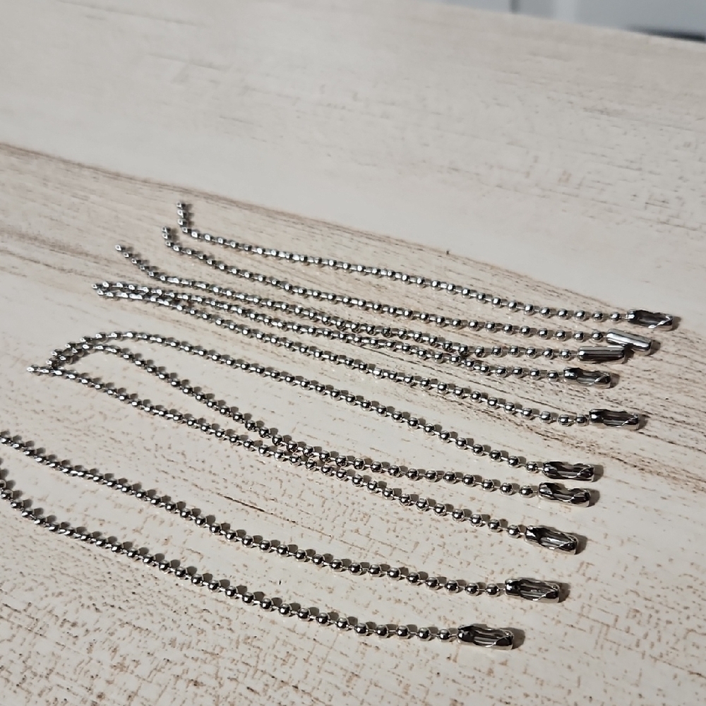 Silver Replacement Ball Chain For Bag Charm, 10 in Bundle